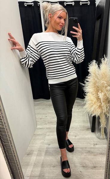 Luls boatneck pullover - white stripe