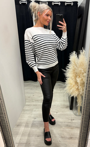 Luls boatneck pullover - white stripe