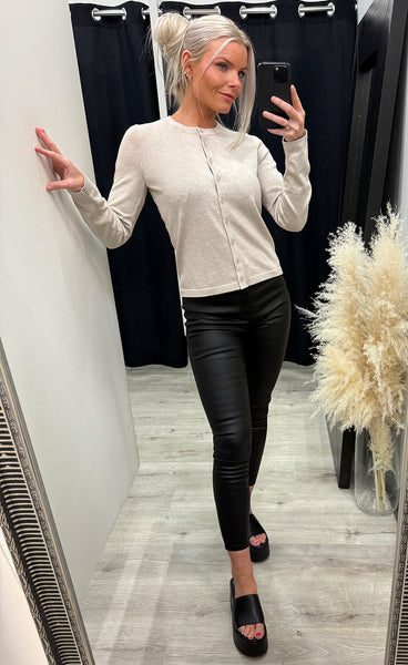 Luls o-neck cardigan - oatmeal melange