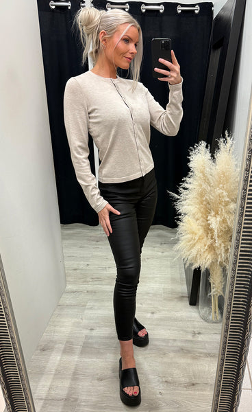 Luls o-neck cardigan - oatmeal melange