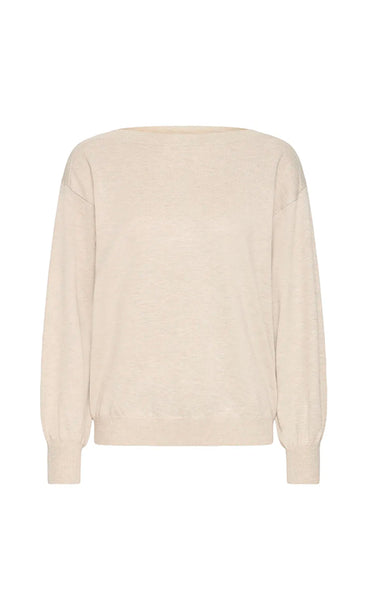 Luls boatneck pullover - oatmeal melange