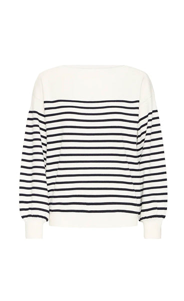 Luls boatneck pullover - white stripe