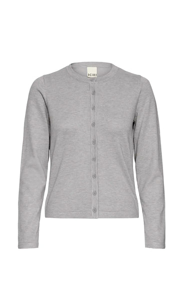Luls o-neck cardigan - light grey melange