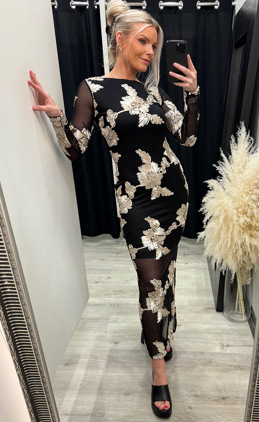 Cecilia dress - black/beige