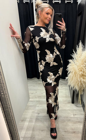 Cecilia dress - black/beige