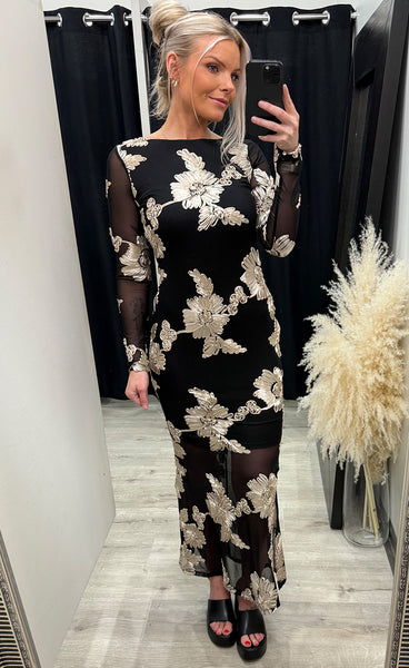 Cecilia dress - black/beige