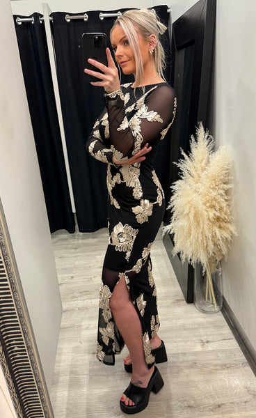 Cecilia dress - black/beige