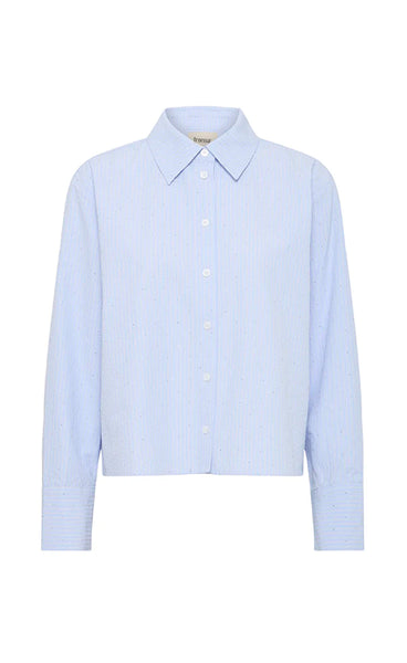 Rina glitter shirt 1 - heather blue stripe