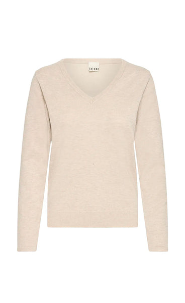 Luls v-neck pullover - oatmeal melange
