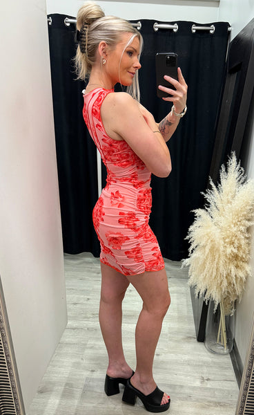 Sutton short dress - rose print