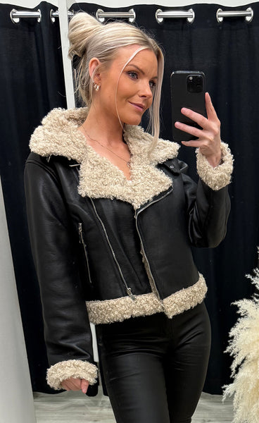 Nancy jacket - black/beige