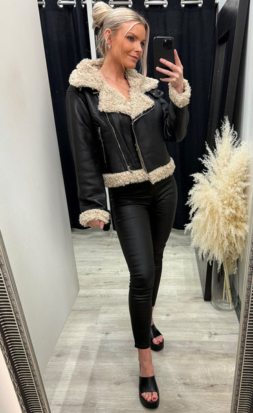 Nancy jacket - black/beige