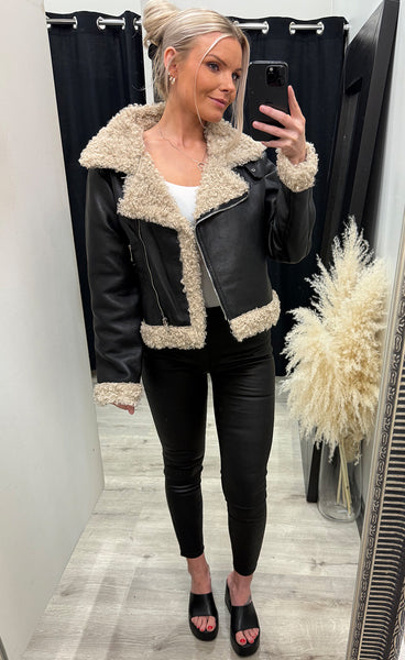Nancy jacket - black/beige