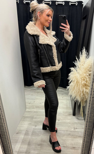 Nancy jacket - black/beige