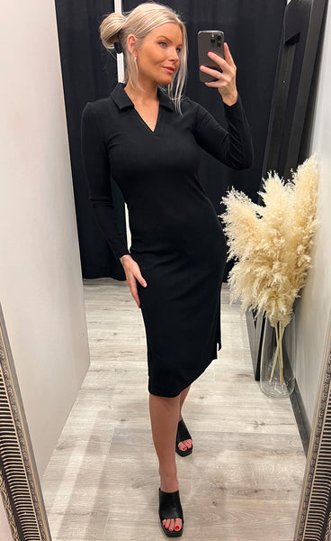 Henley dress - black