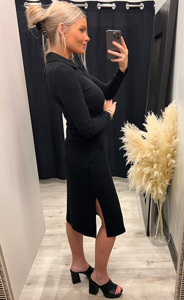 Henley dress - black