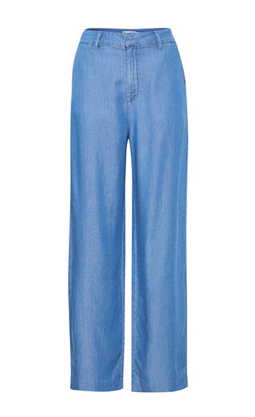 Gaja HW wide leg pants - medium blue denim
