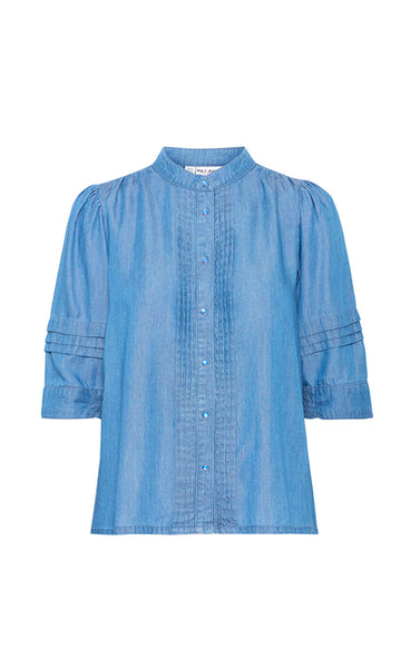 Gaja SS blouse - medium blue denim