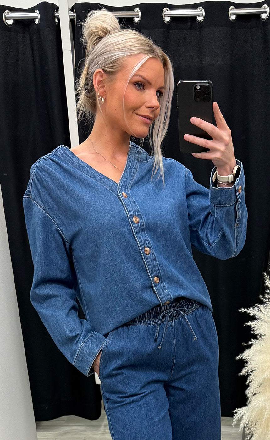 Jolene elena shirt - mid blue wash
