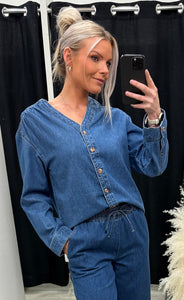 Jolene elena shirt - mid blue wash