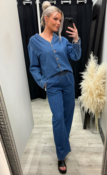 Jolene elena shirt - mid blue wash