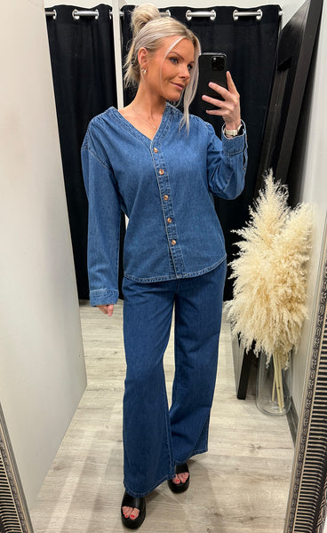 Jolene elena shirt - mid blue wash