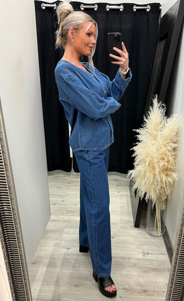 Jolene elena shirt - mid blue wash