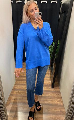 Odanna v-pullover - palace blue