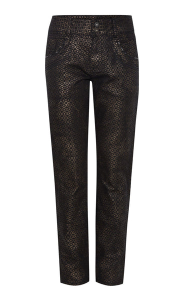 Stacia curved pants - black printed