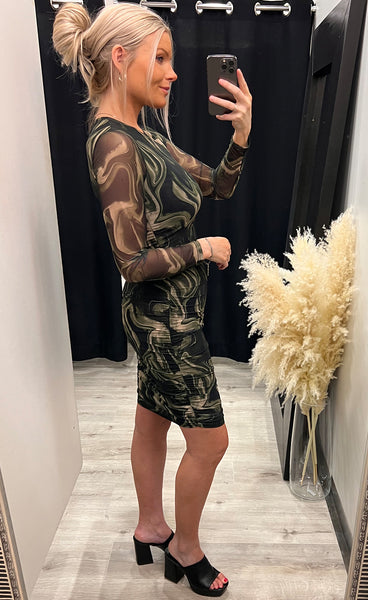 Hailey dress - green marble