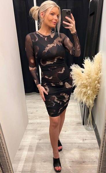 Hailey dress - coffee swirl