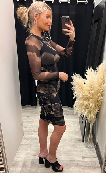 Hailey dress - taupe swirl