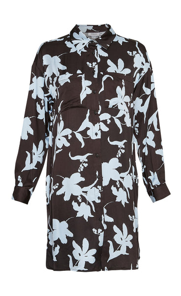 Irida shirt dress - blue flower