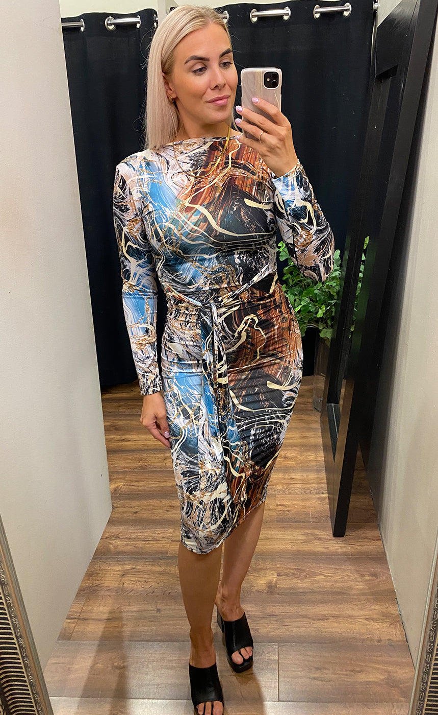 Sarah dress - beige mix