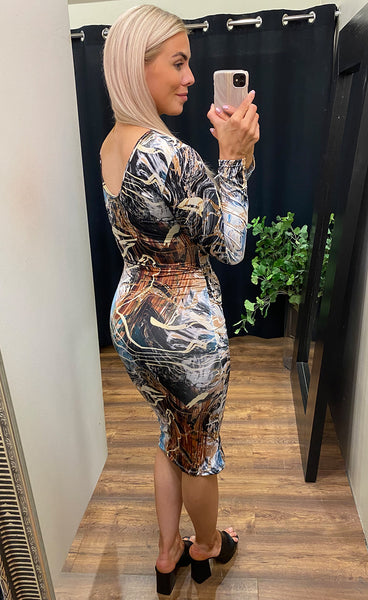 Sarah dress - beige mix