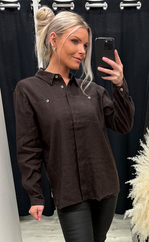 Luca pocket shirt - espresso