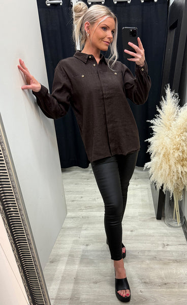 Luca pocket shirt - espresso