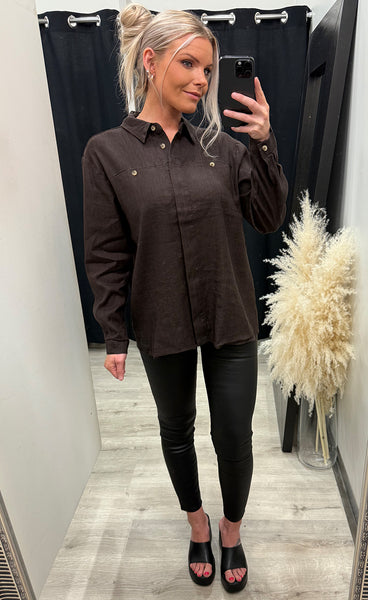 Luca pocket shirt - espresso