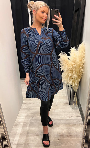 Gita dress 2 - navy mix