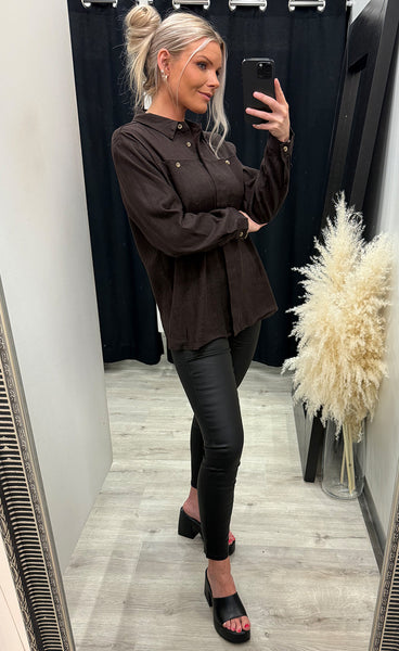 Luca pocket shirt - espresso