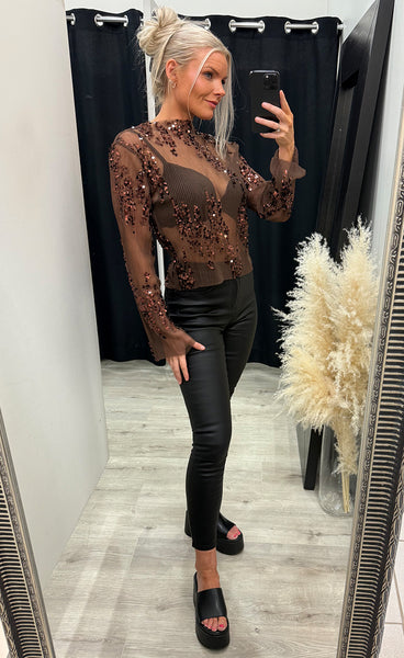 Glitter top 1968 - choco