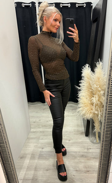 Glitter top 1653 - choco