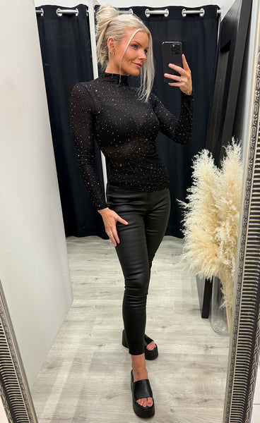 Glitter top 1653 - black