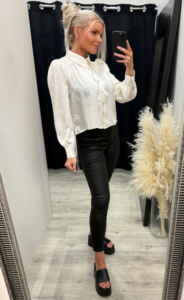 Juliet satin blouse 357 - off white