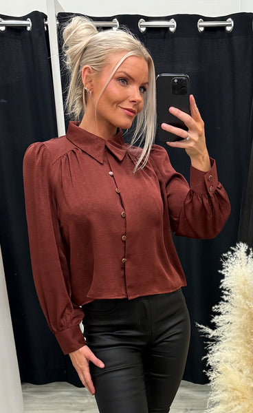 Juliet satin blouse 357 - burgundy