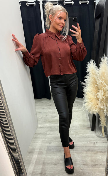 Juliet satin blouse 357 - burgundy