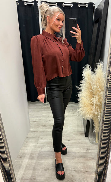 Juliet satin blouse 357 - burgundy