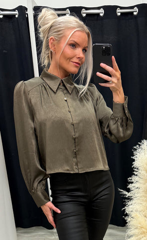 Juliet satin blouse 357 - khaki