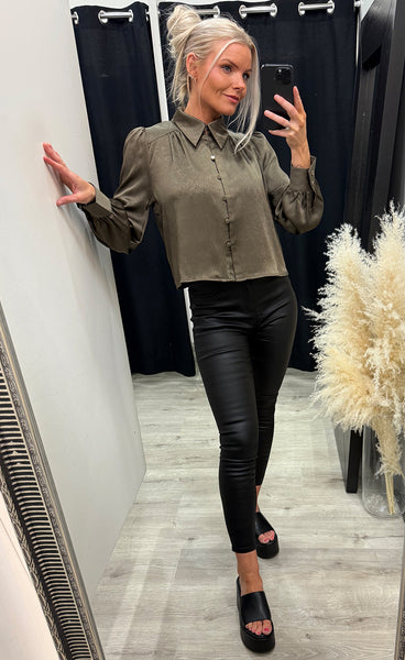 Juliet satin blouse 357 - khaki