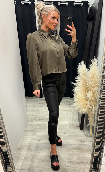 Juliet satin blouse 357 - khaki